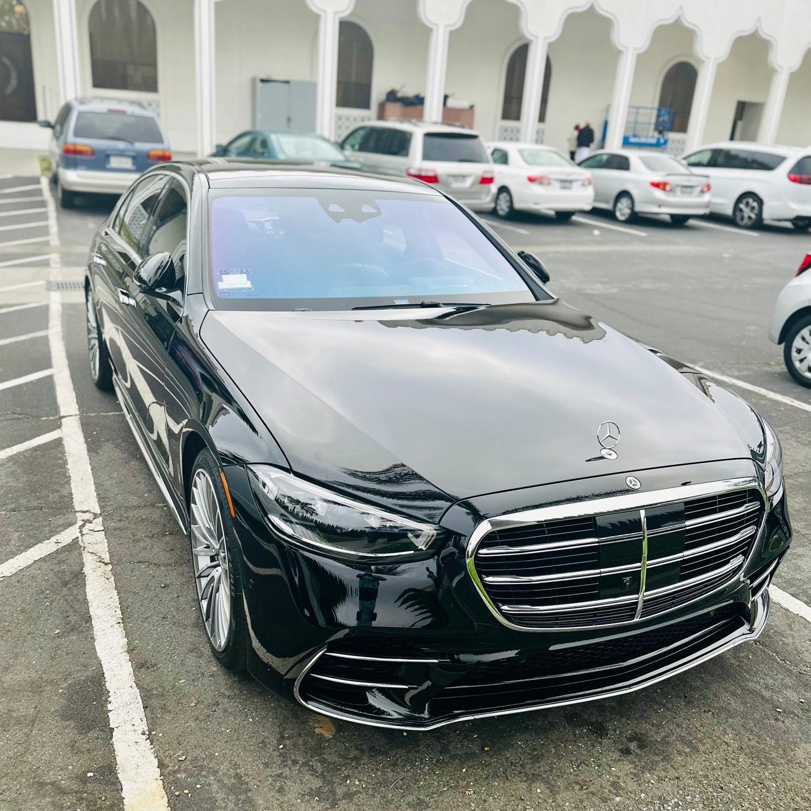 Front view of an Alpha Executive Cars Mercedes-Benz S-Class